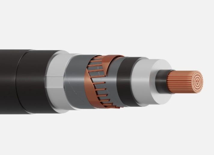 Cable de Energía para 69, 115 y 138 kV: Cu o Al, XLPE, Pantalla de Alambres, Barrera Metálica. PEAD