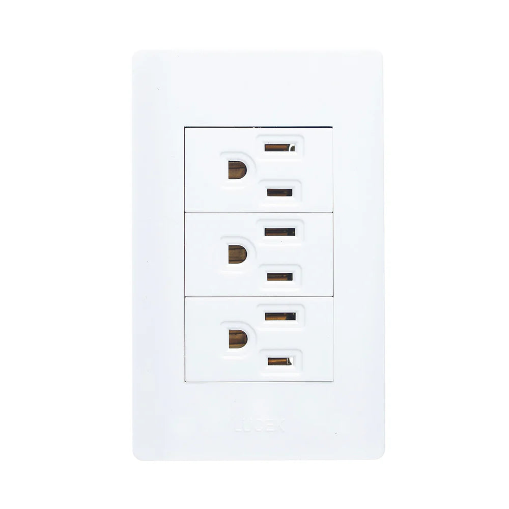 PLACA CON 3 CONTACTOS DE 1 MÓDULO.