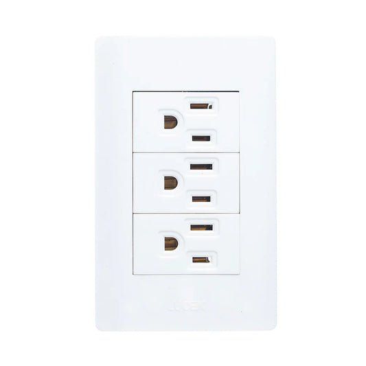 PLACA CON 3 CONTACTOS DE 1 MÓDULO.