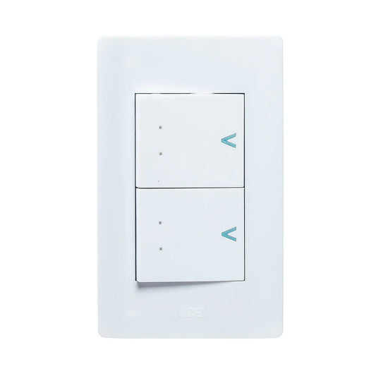 PLACA CON 2 INTERRUPTORES DE ESCALERA DE 1.5 MÓDULOS.