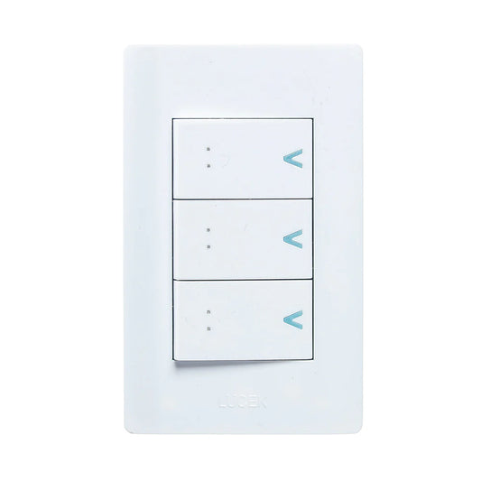 PLACA CON 3 INTERRUPTORES DE ESCALERA DE 1 MÓDULO.