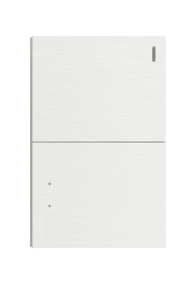 PLACA PLANA CON 2 INTERRUPTORES SENCILLOS DE 1.5 MÓDULOS FLAT