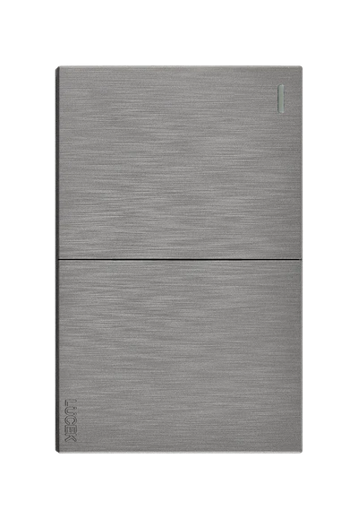 PLACA PLANA CON 2 INTERRUPTORES SENCILLOS DE 1.5 MÓDULOS FLAT