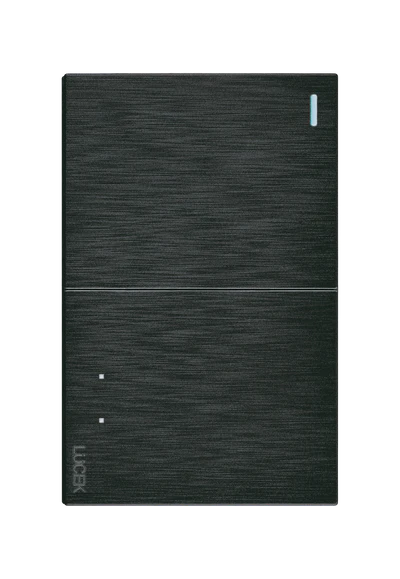 PLACA PLANA CON 1 INTERRUPTOR SENCILLO Y 1 DE ESCALERA DE 1.5 MODULOS FLAT