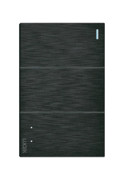 PLACA PLANA CON 2 INTERRUPTORES SENCILLOS Y 1 DE ESCALERA DE 1 MÓDULO FLAT