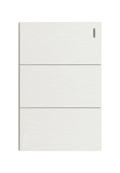 PLACA PLANA CON 3 INTERRUPTORES SENCILLOS DE 1 MÓDULO FLAT