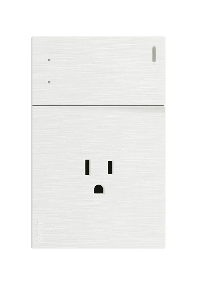 PLACA PLANA CON 1 INTERRUPTOR DE ESCALERA Y 1 CONTACTO DE 1.5 MÓDULOS FLAT