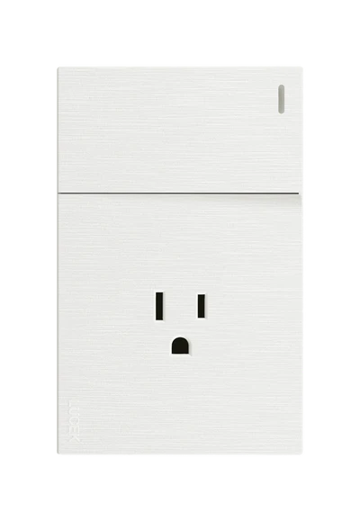 PLACA PLANA CON 1 INTERRUPTOR SENCILLO Y 1 CONTACTO DE 1.5 MÓDULOS FLAT