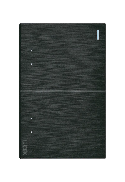 PLACA PLANA CON 2 INTERRUPTORES DE ESCALERA DE 1.5 MÓDULOS FLAT