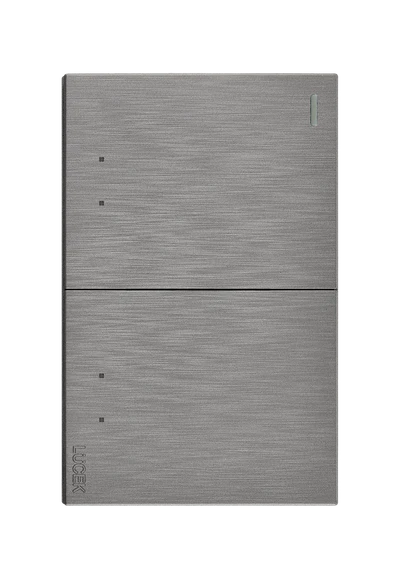 PLACA PLANA CON 2 INTERRUPTORES DE ESCALERA DE 1.5 MÓDULOS FLAT