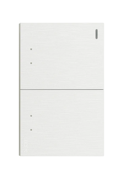 PLACA PLANA CON 2 INTERRUPTORES DE ESCALERA DE 1.5 MÓDULOS FLAT