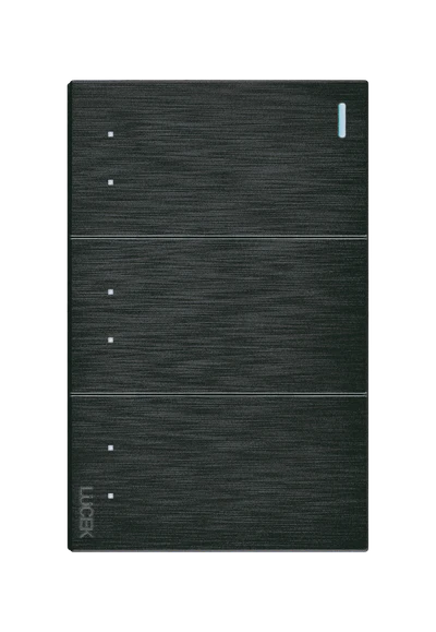 PLACA PLANA CON 3 INTERRUPTORES DE ESCALERA DE 1 MÓDULO FLAT