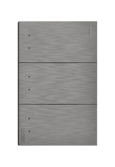 PLACA PLANA CON 3 INTERRUPTORES DE ESCALERA DE 1 MÓDULO FLAT