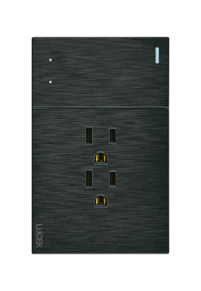 PLACA PLANA CON 1 INTERRUPTOR DE ESCALERA Y 2 CONTACTOS DE 1 MODULO FLAT