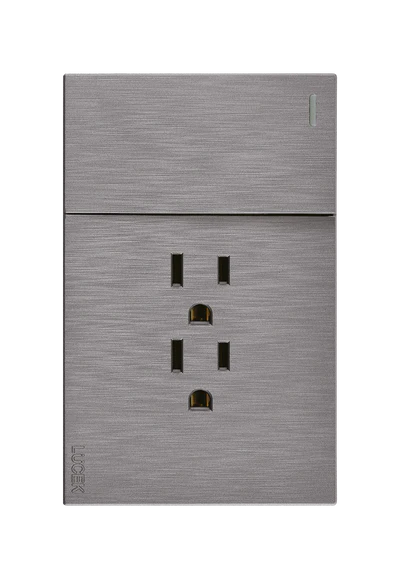 PLACA PLANA CON 1 INTERRUPTOR SENCILLO Y 2 CONTACTOS DE 1 MÓDULO FLAT