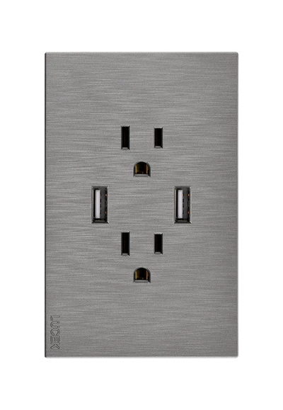 PLACA PLANA CON 2 CONTACTOS Y 2 ENTRADAS DE USB FLAT