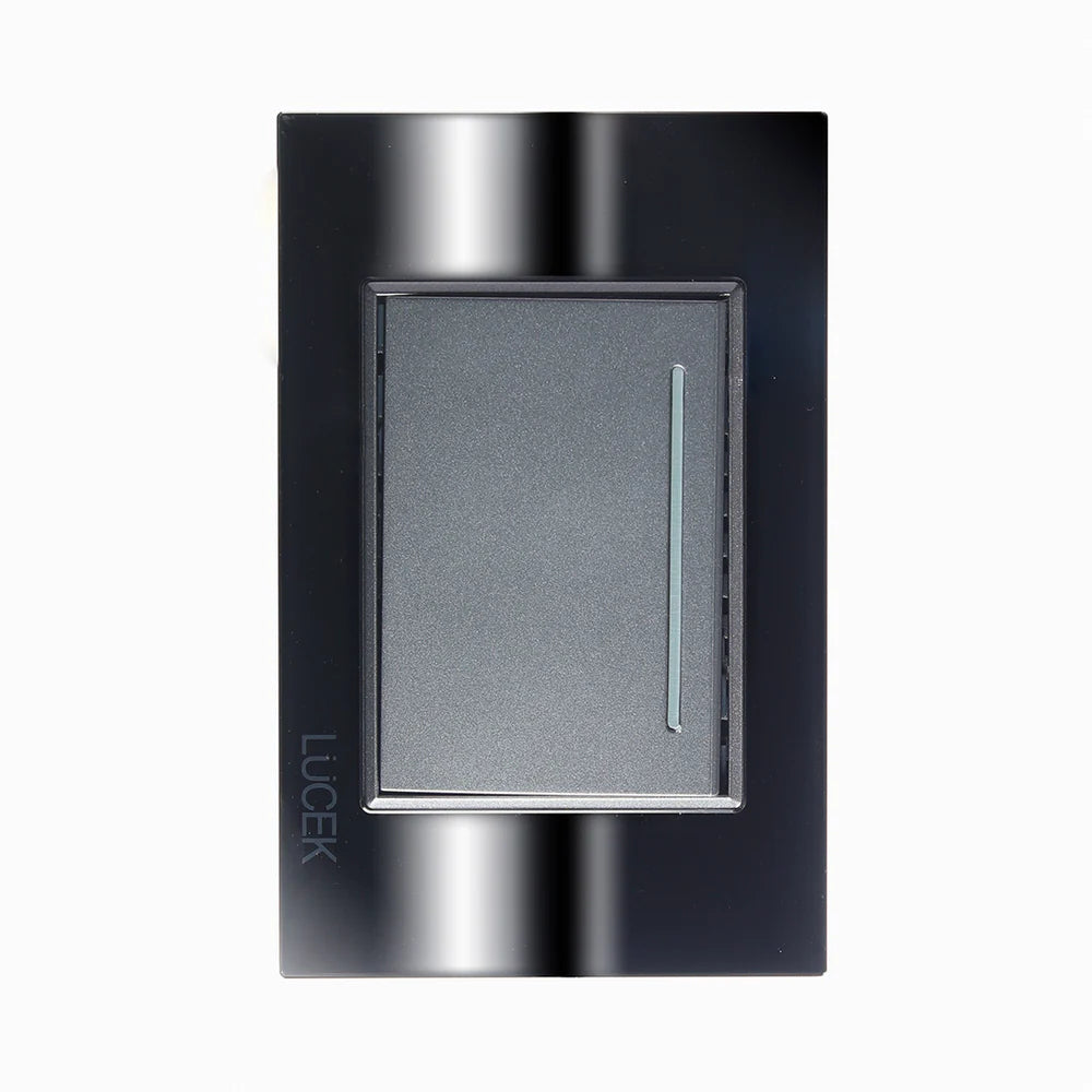 PLACA CON 1 INTERRUPTOR SENCILLO DE 3 MÓDULOS CRISTAL