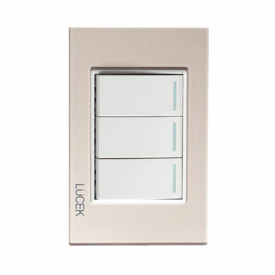 PLACA CON 3 INTERRUPTORES SENCILLOS DE 1 MÓDULO CRISTAL