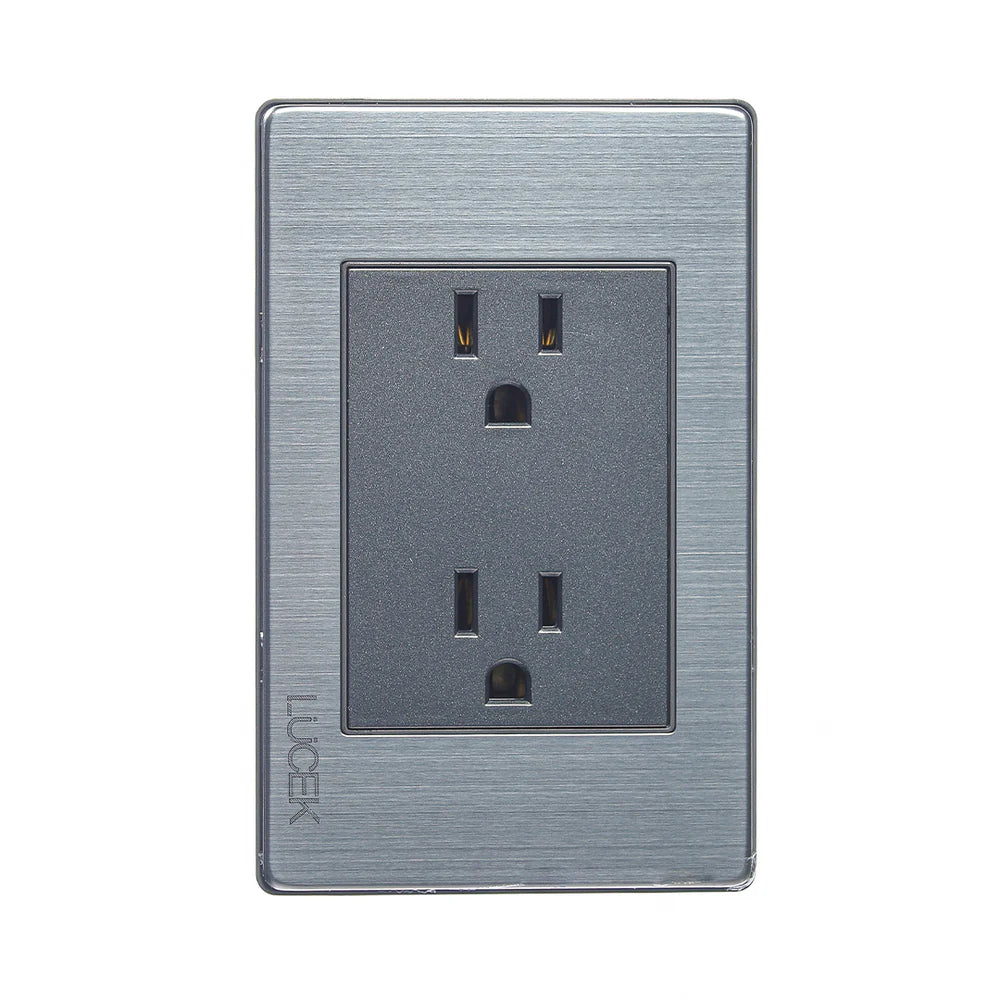 PLACA METÁLICA CON CONTACTO DUPLEX ANODIZADO.