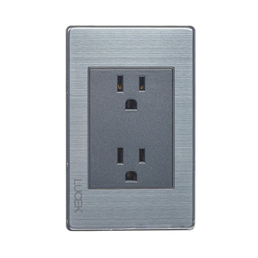 PLACA METÁLICA CON CONTACTO DUPLEX ANODIZADO.