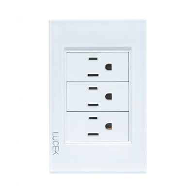 PLACA CON 3 CONTACTOS DE 1 MÓDULO CRISTAL