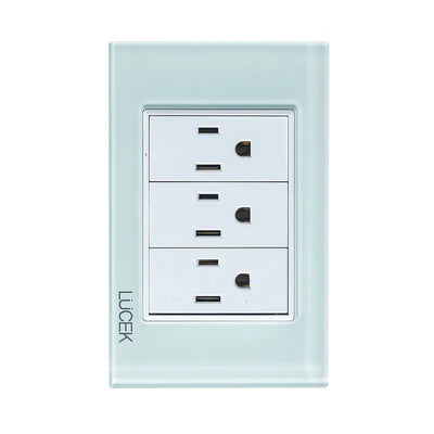 PLACA CON 3 CONTACTOS DE 1 MÓDULO CRISTAL