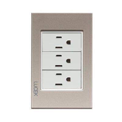 PLACA CON 3 CONTACTOS DE 1 MÓDULO CRISTAL