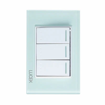 PLACA CON 3 INTERRUPTORES DE ESCALERA DE 1 MÓDULO CRISTAL