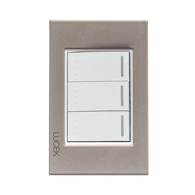 PLACA CON 3 INTERRUPTORES DE ESCALERA DE 1 MÓDULO CRISTAL