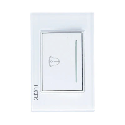 PLACA CON BOTÓN TIMBRE DE 3 MÓDULOS CRISTAL