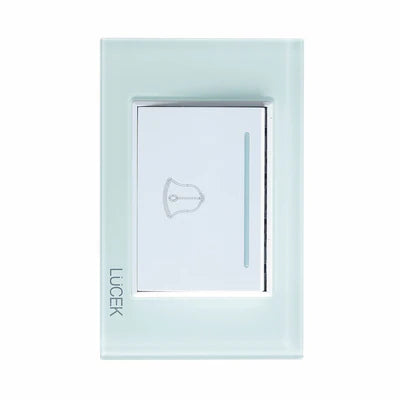 PLACA CON BOTÓN TIMBRE DE 3 MÓDULOS CRISTAL