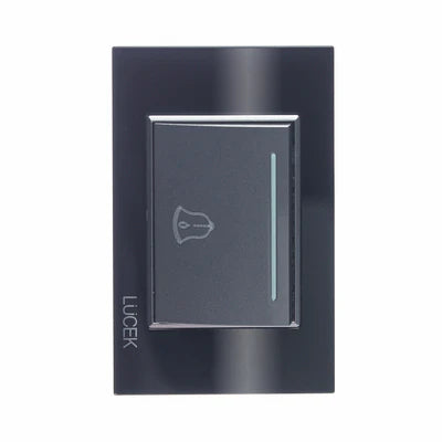 PLACA CON BOTÓN TIMBRE DE 3 MÓDULOS CRISTAL