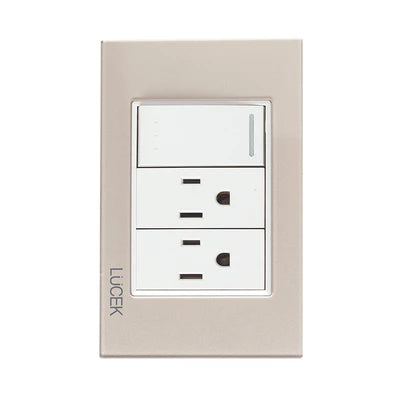 PLACA CON 1 INTERRUPTOR ESCALERA Y 2 CONTACTOS DE 1 MÓDULO CRISTAL