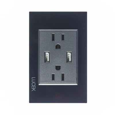 PLACA CON 2 CONTACTOS Y 2 ENTRADAS DE USB CRISTAL